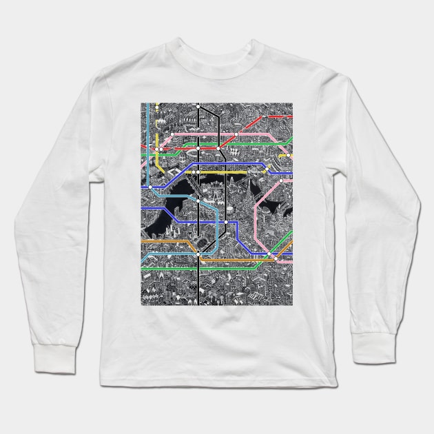 London underground city UK map Long Sleeve T-Shirt by ol1ie